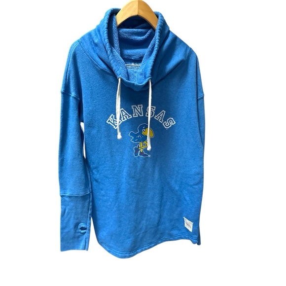 Kansas Sweatshirt Original Retro Brand Cowl Neck with Drawstring - Picture 1 of 6